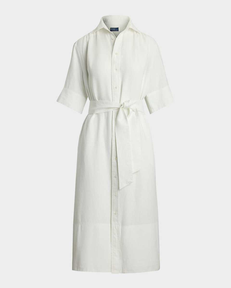 Belted Linen Shirtdress